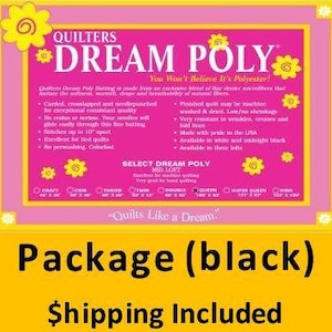 BP4KPK Dream Black Poly Select Batting (Package, King 122 in x 120 in) shipping included