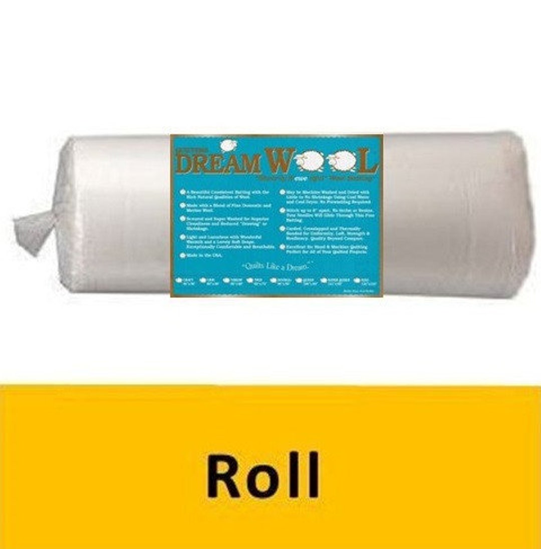WOOLQR Dream Wool Batting roll, Queen 93 in X 25 Yds Shipping Included Etsy