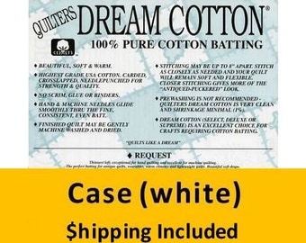 W3CR Dream Cotton White Request Batting (Case(24), Crib 46 in x 60 in) shipping included*