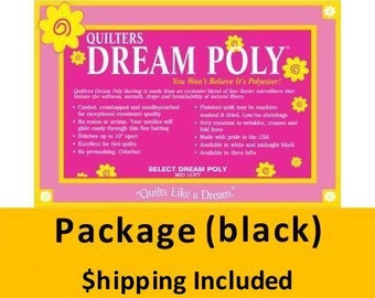 BP4THPK Dream Black Poly Select Batting (Package), Throw 60 in x 60 in) shipping included*