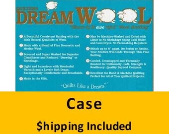 WOOLTW Dream Wool Batting (Case (5), Twin 93 in x 72in) shipping included*