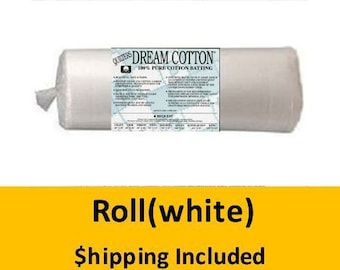 W3BLT60 Dream Cotton White Request Batting (Rolls(2) Thow  60 in x 15 yds) shipping included*