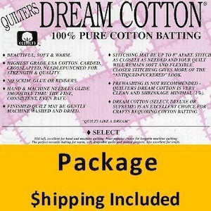 N4TWPK Dream Cotton Natural Select Batting (Package, Twin 72 in x 93 in) shipping included