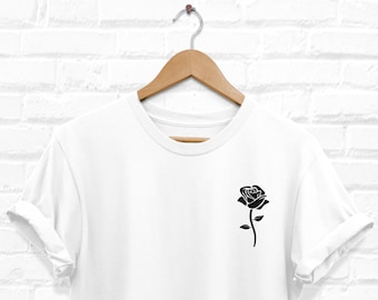 White t shirt rose clearance