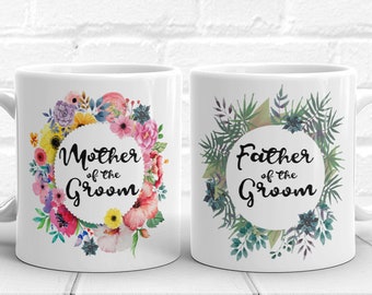 Mother and Father of the Groom Mugs, Wedding Gift for Parents, Mother of the Groom Coffee Mug, Father of the Groom Mug, Mother in Law Gift