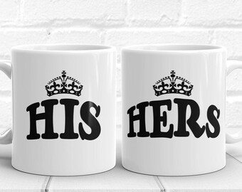 Mug Set of 2 His and Hers Mugs, His & Hers Coffee Mugs, Hers and His Mugs, Cool Mugs for Couples, Boyfriend Girlfriend Mugs Gift for Couples