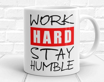 Red Box Logo Style Coffee Cup Sit Down Be Humble Funny Hip Hop Mug Cool Black