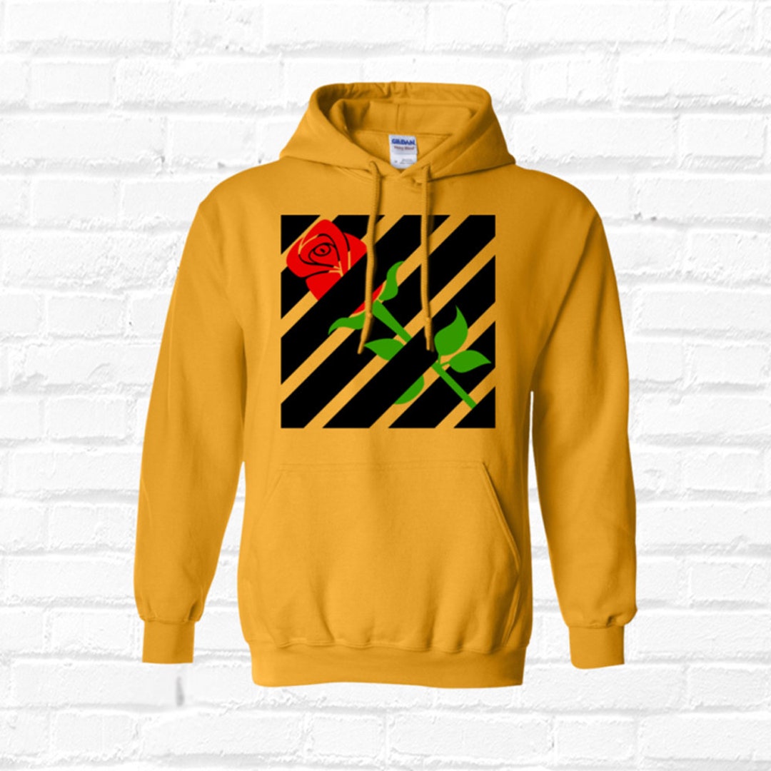Yellow Hoodies Hypebeast Clothing Men s Hoodie Women s Hoodie Streetwear Fashion Cool Hoodies Stripes Rose Sweatshirt Men s Rose Hoodie Etsy