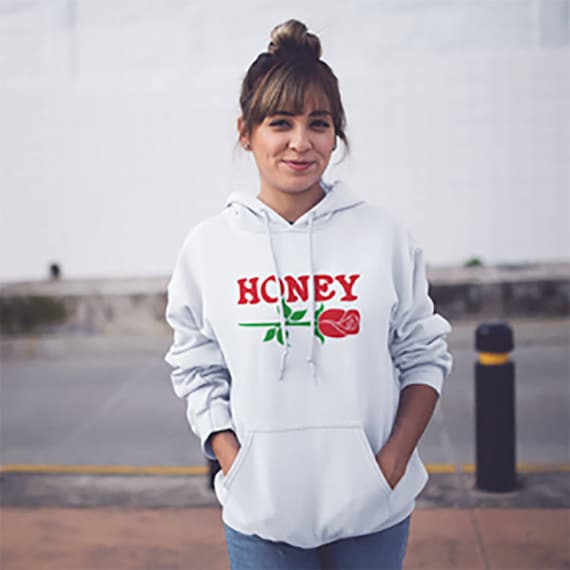 HONEY Hoodie Honey Sweatshirt Rose Hoodie for Women Honey Shirt