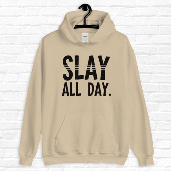 roekeloos Bang om te sterven Amerikaans voetbal Buy Slay All Day Hoodie Cool Hoodies SLAY Hoodie Slay Online in India - Etsy