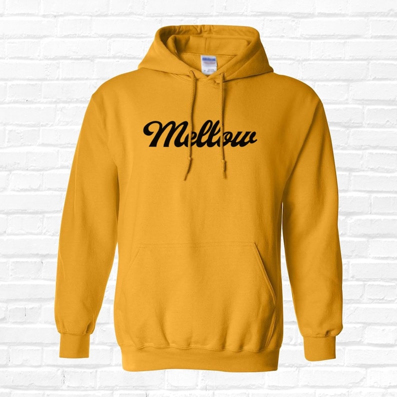 Unisex Streetwear Mellow Yellow Hoodie, Cool Hoodies for Women Hoodies for Men, Retro Hoodie 70's Style, Hypebeast Mens Hoodie, Yellow Hoody 