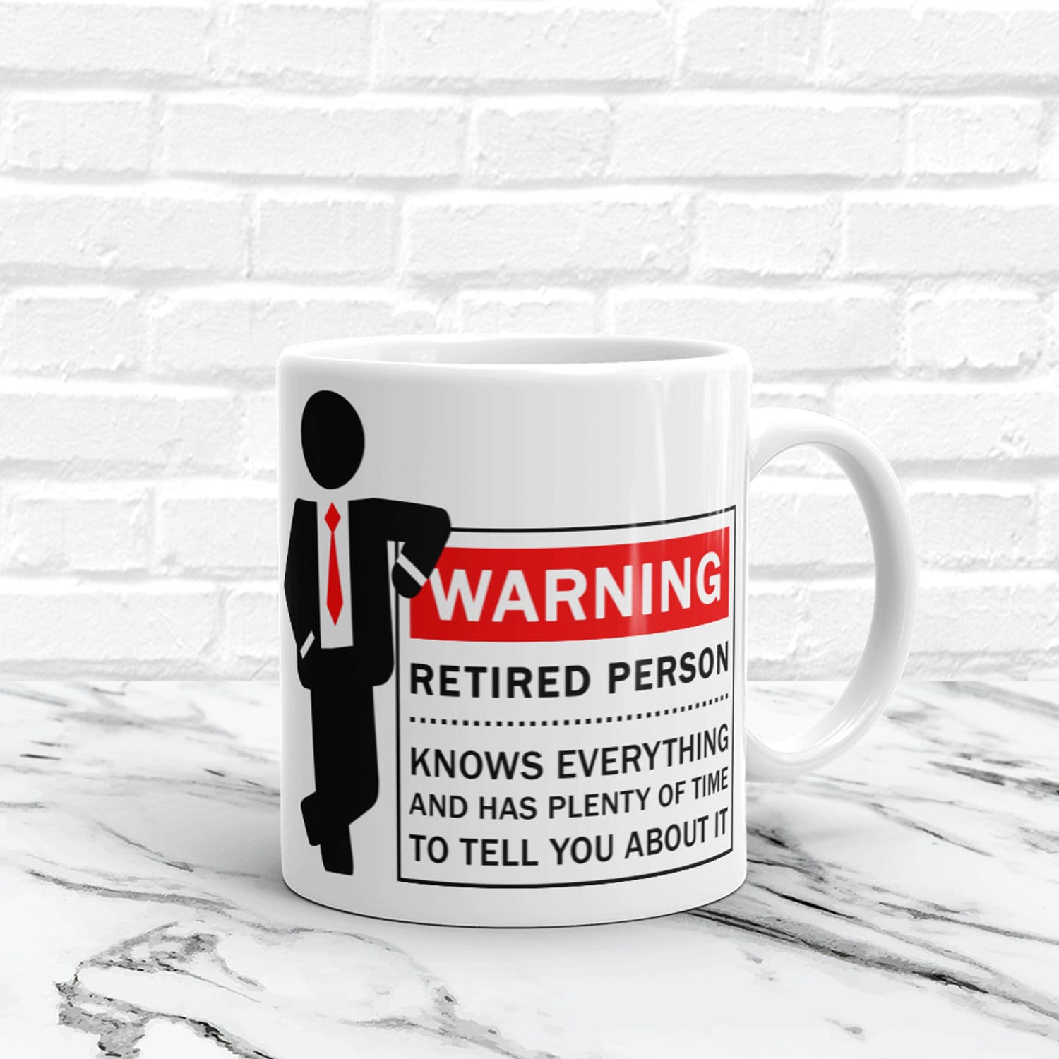 Retirement Gift for Dad, Funny Retirement Mug for Him, Warning Retired ...