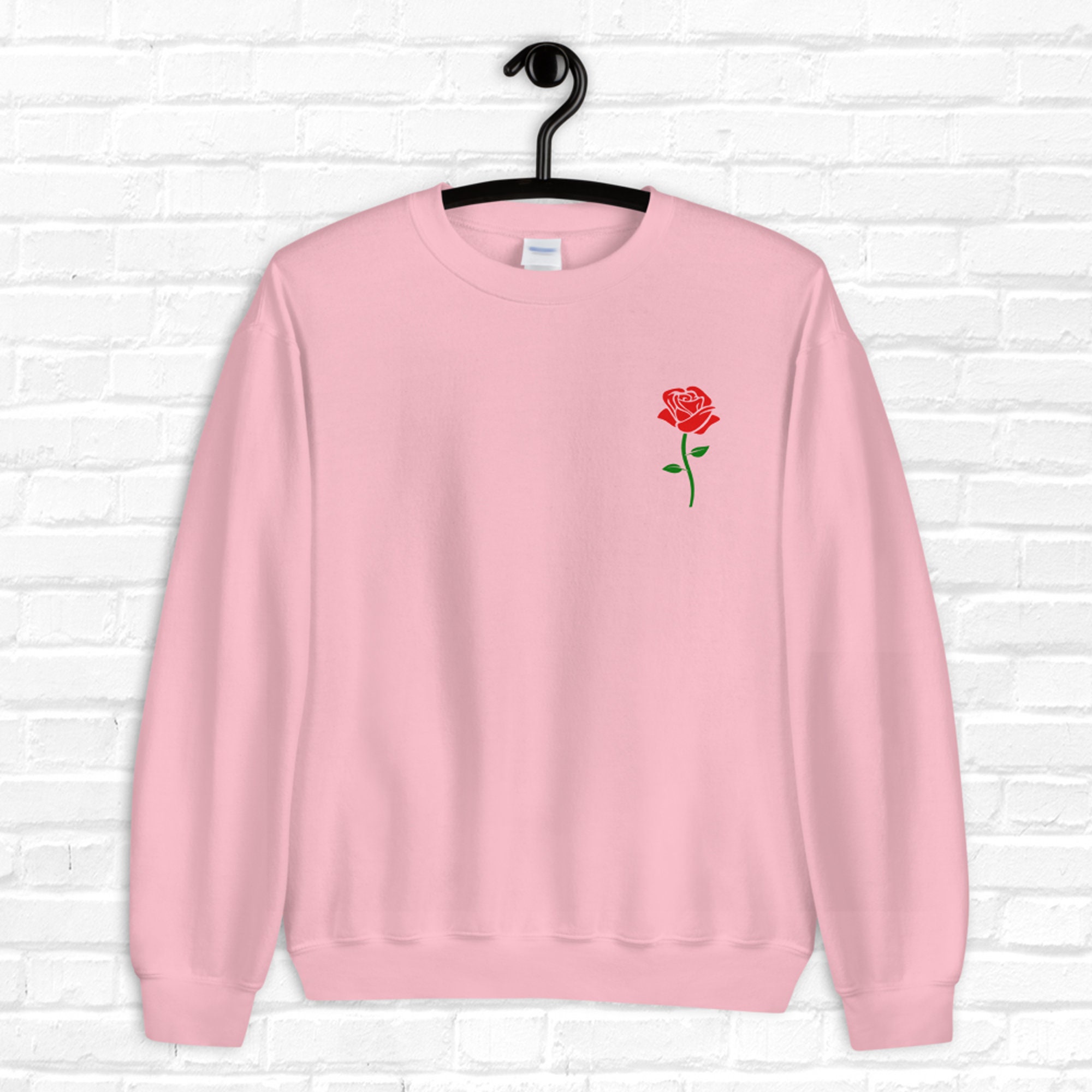 Rose Sweatshirt Unisex Rose Hoodie Graphic Hoodie Rose Etsy