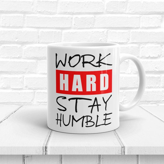Red Box Logo Style Coffee Cup Sit Down Be Humble Funny Hip Hop Mug Cool Black
