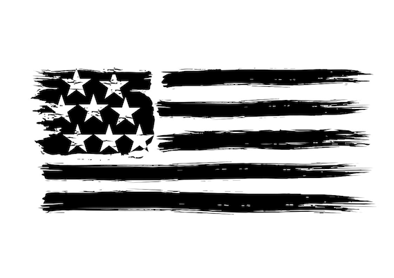 Download Tattered American Flag Silhouette - splash