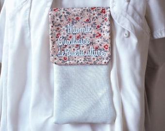 Estojo magnético floral personalizado para enfermeiras - Porta-canetas para cuidadores e profissionais de saúde - Acessório hospitalar para uniformes médicos
