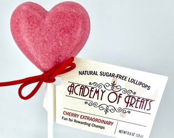 PIRULETA DE CEREZA SIN AZÚCAR Delicia espumosa. Delicioso regalo de caramelo totalmente natural.