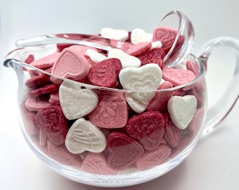 VALENTINES CANDY SAMPLER: Sugar-free heart candy gift, diabetic friendly, keto, paleo, vegan, fun.  Strawberry, cherry & coconut hearts