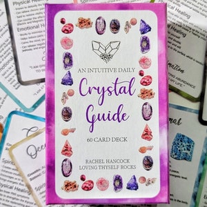 Intuitives 60 Karten Crystal Deck - Made by Rachel - Heilinformationskarten - Wird verwendet wie Tarot, Orakel oder Engel Karten