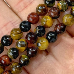 Tiger&#39;s Eye Bracelet - Red, Blue, Golden - No. 743