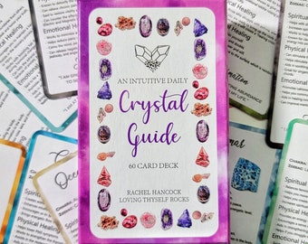 Intuitive 60 Card Crystal Deck - Made By Rachel - Healing Information Cards- Used like Tarot, Oracle or Angel Cards