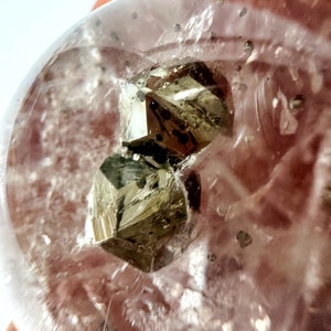 Pyrite in Quartz Sphere - #2