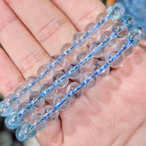 Pulsera de topacio azul de alta calidad, n.º 749