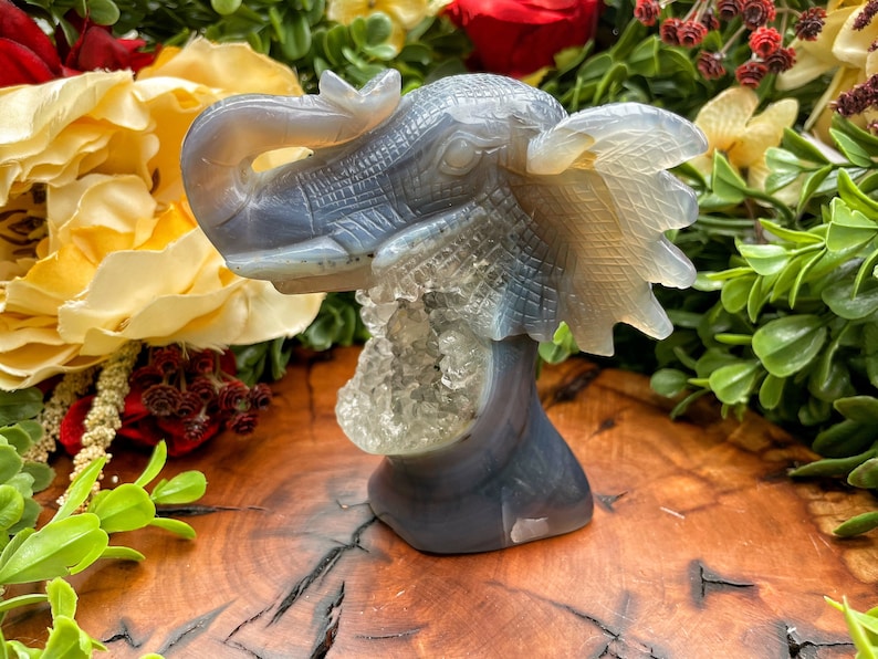 Gorgeous Druzy Agate Elephant #15