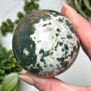 Moss Agate Sphere - #9