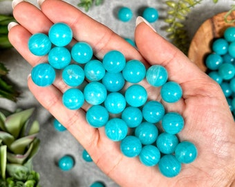 High Quality Gel Amazonite Mini Spheres - Throat and Heart Chakra - No. 30