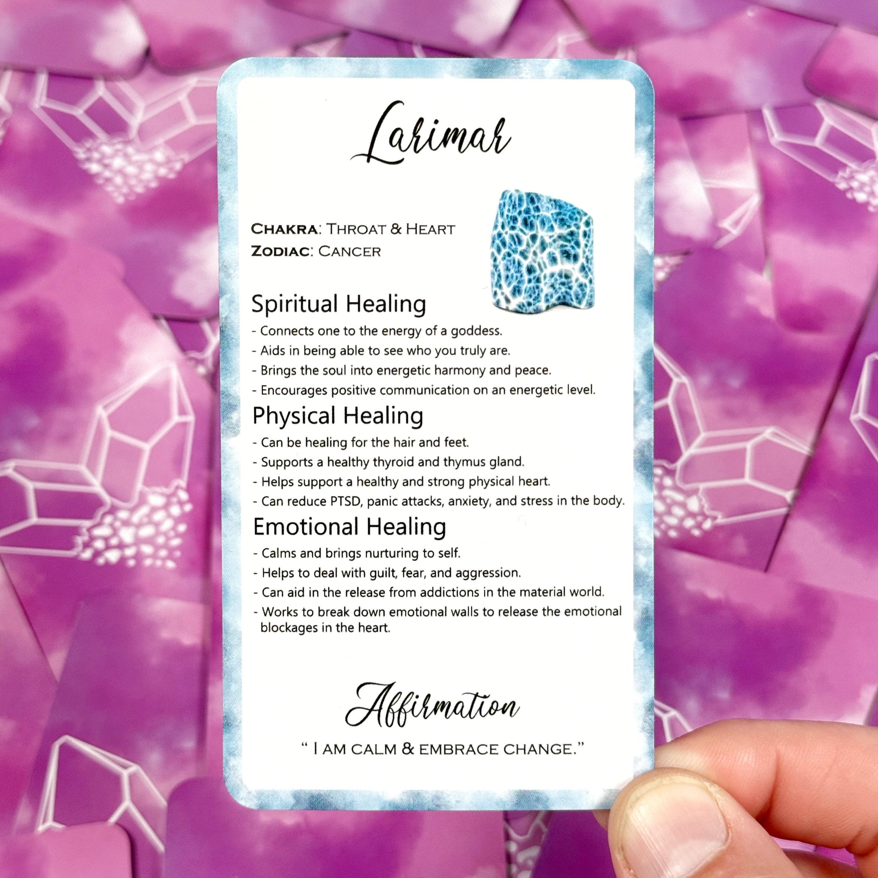 Intuitive 60 Card Crystal Deck - Made By Rachel - Healing Information Cards- Used like Tarot, Oracle or Angel Cards
