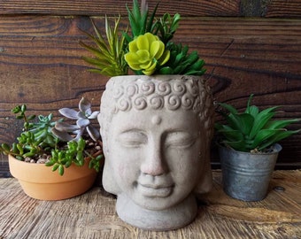 LAST ONE Outdoor/Indoor Garden Succulent Planter Buddha Statue-Meditating Room-Vintage/Antique Look-Garden,Boho,Meditation,Yoga,Succulents