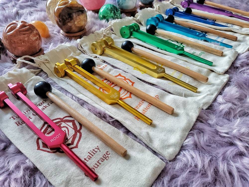 音叉チャクラセット - 重みのある音叉 - 全体的な健康のバランスを
