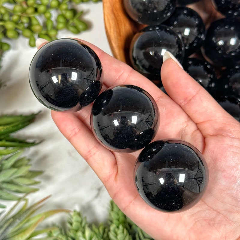 Obsidian Sphere - Etsy