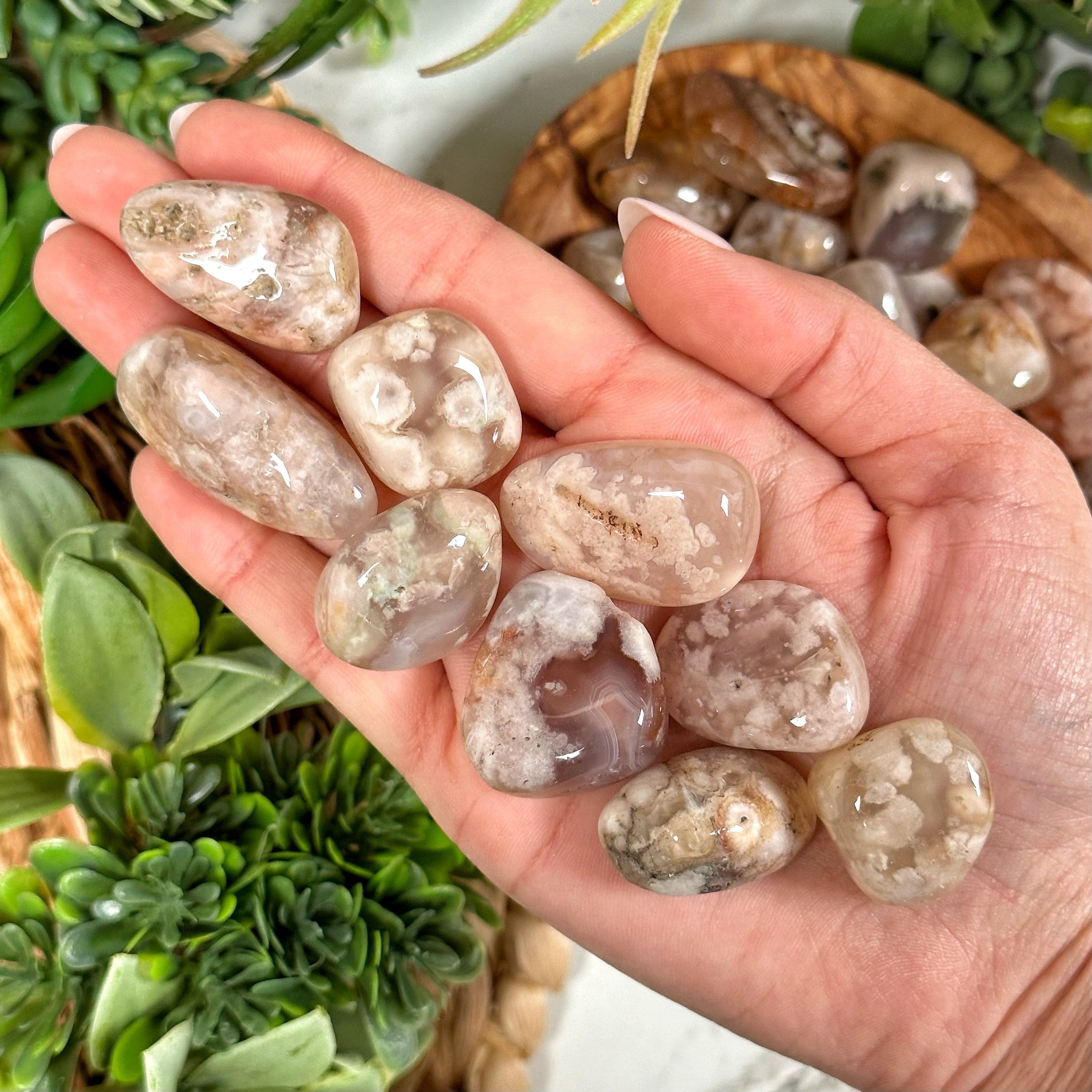 One Flower Agate Tumble - All Chakras - No. 313