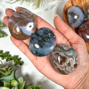 8th Vein Ocean Jasper Palmstone - All Chakras - No. 826