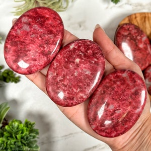 RARE Thulite Palmstone - Sacral, Solar Plexus, and Heart Chakra - No. 102