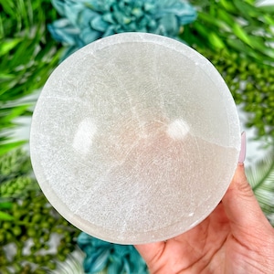 Kleine & Große polierte Selenit Schale/Schale | Lade | Kronen-Chakra Kristalle