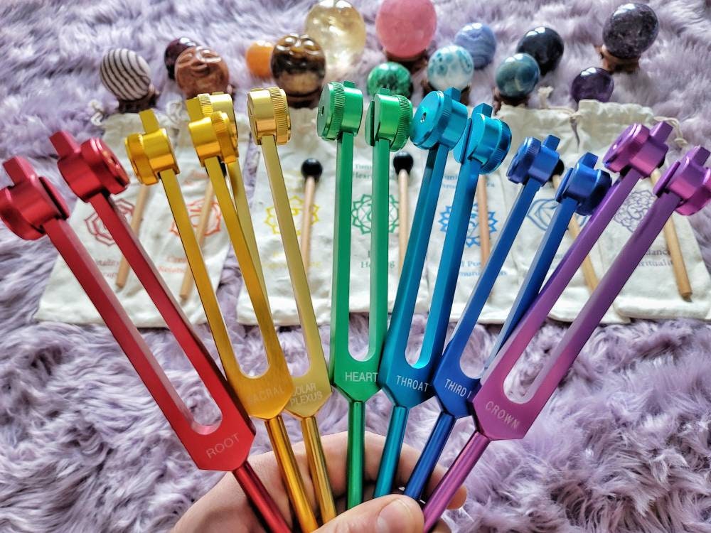 音叉チャクラセット - 重みのある音叉 - 全体的な健康のバランスを