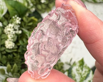 Morganite Flower | 10g | - #1 (Polished Pink Crystal Carving, Heart Chakra, Love)