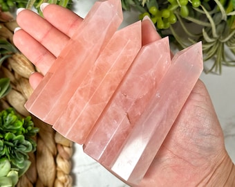 Rose Quartz Point  - Heart Chakra - Self Standing