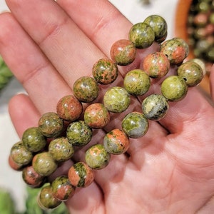 Unakite Bracelet - Root and Heart Chakra - No. 681