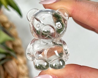 Clear Quartz Bear | 20-30g | - No. 910 (Polished Crystal Animal Carving, Clear Chakra, Balance)