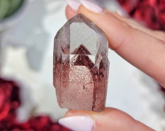 Raw Hematite Phantom Quartz point - EMF Protector - No. 831