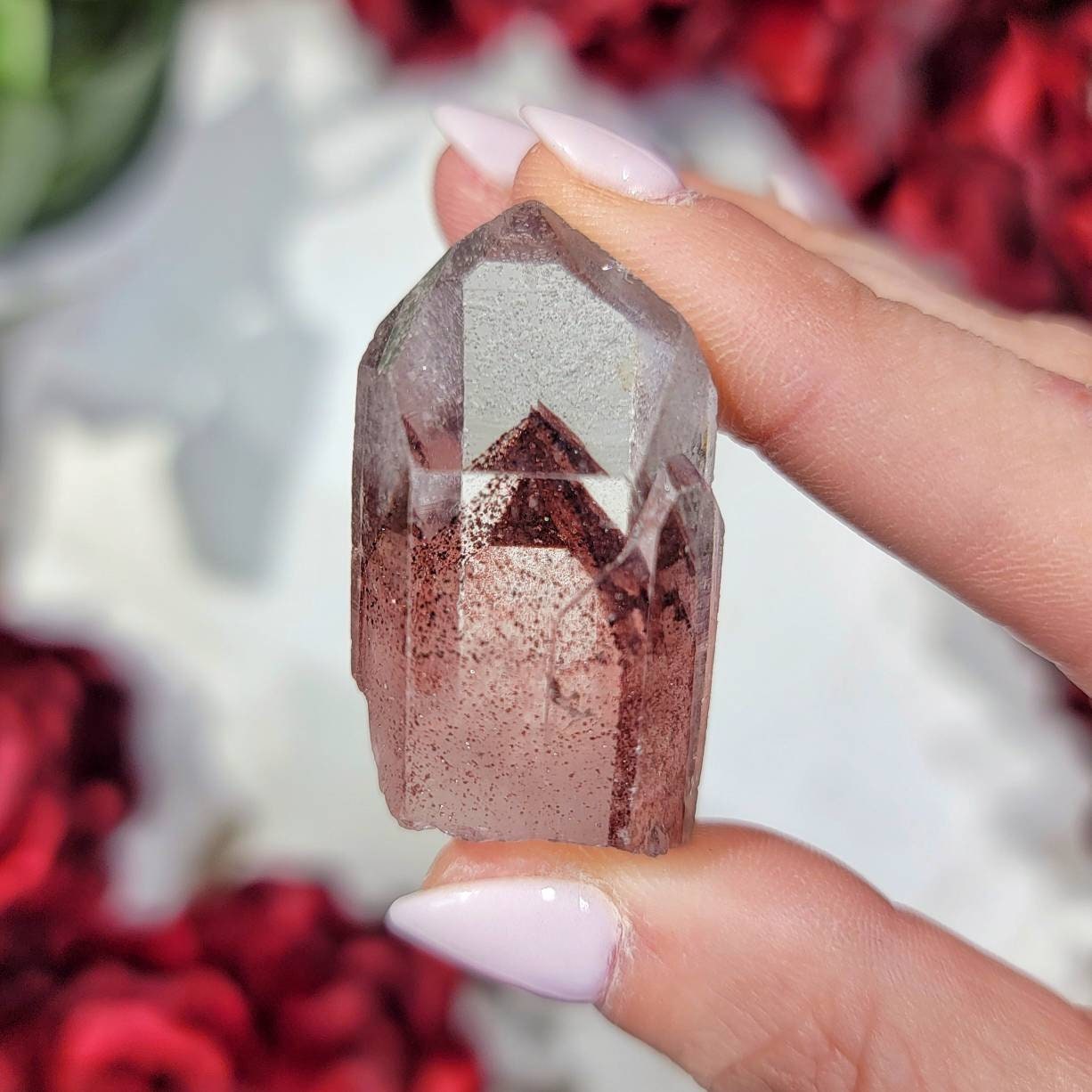 Raw Hematite Phantom Quartz Point EMF Protector No. 831 Etsy UK