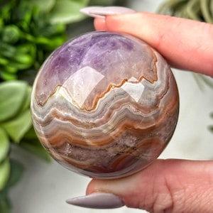 Crazy Lace Agate Amethyst Sphere - #2