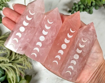 Rose Quartz Moon Phase Point  - Heart Chakra - Intuitively selected