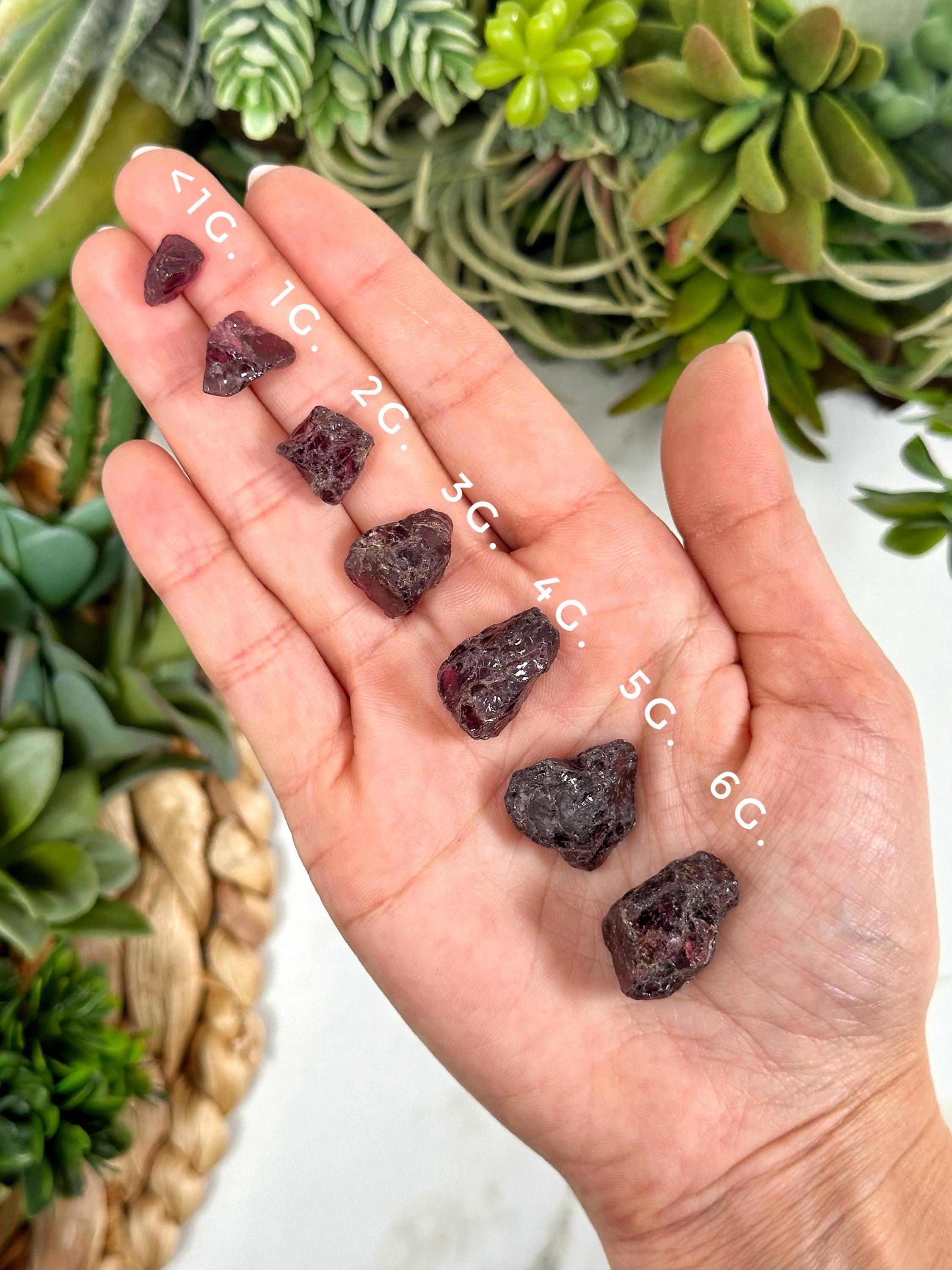 Pink Garnet | 1-6g | - No. 256 (raw Red Rhodolite Crystal Specimen 
