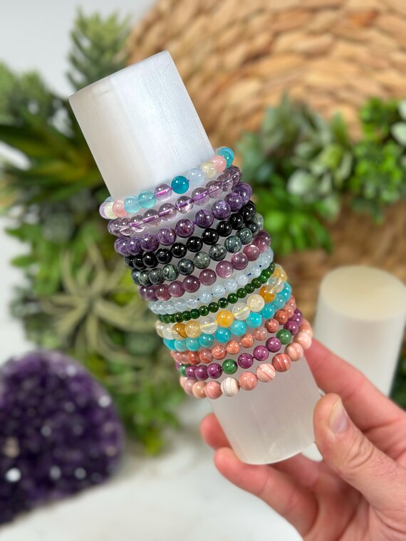 セレナイトブレスレットホルダー - 浄化と充電クリスタルバー - Etsy 日本
