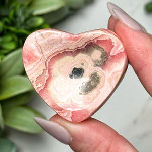 Rhodochrosite Heart Worry Stone - #3